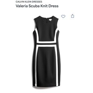 NWT🌟 Calvin Klein Valeria Scuba Knit Dress Black and White Size 4P
